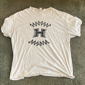 Port and Company 2XL Hoopa Valley High School White Tee-Shirt with Black H Logo